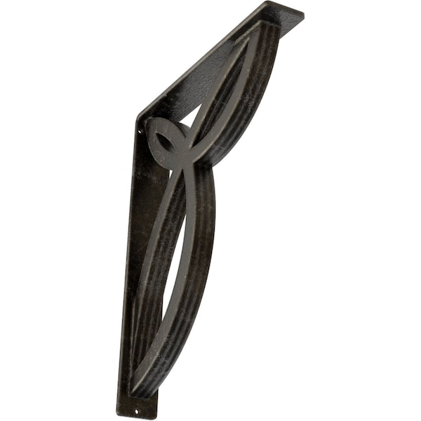 Ekena Millwork Versailles Wrought Iron Bracket, (Triple center brace), Antiqued Warm Silver 2"W x 12"D x 15"H BKTM02X12X15TVEAWS - main